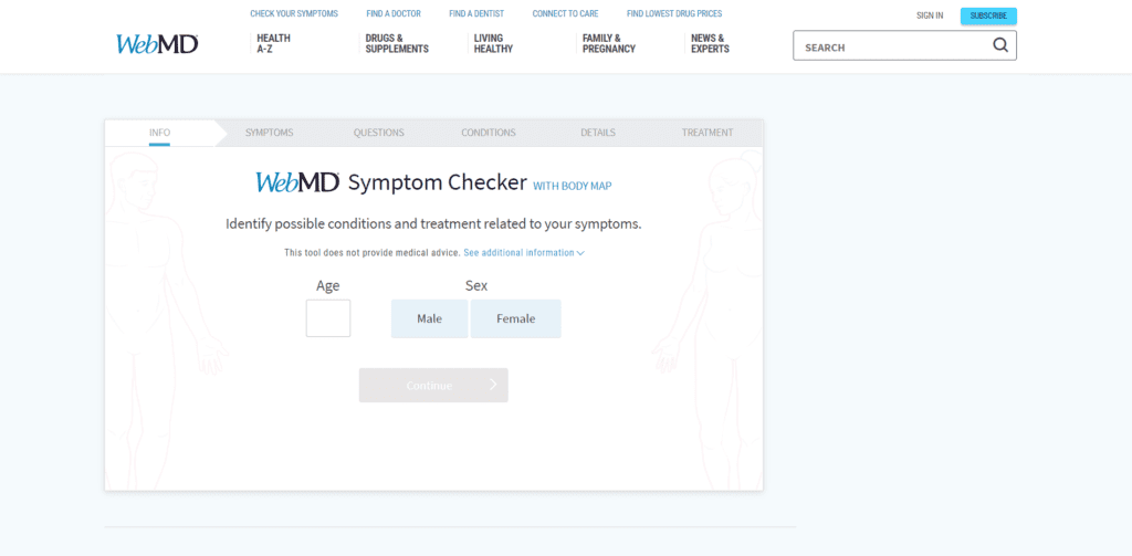 web md sympton checker. Webmd collects information through this tool and refers you to doctors affiliated with Webmd.